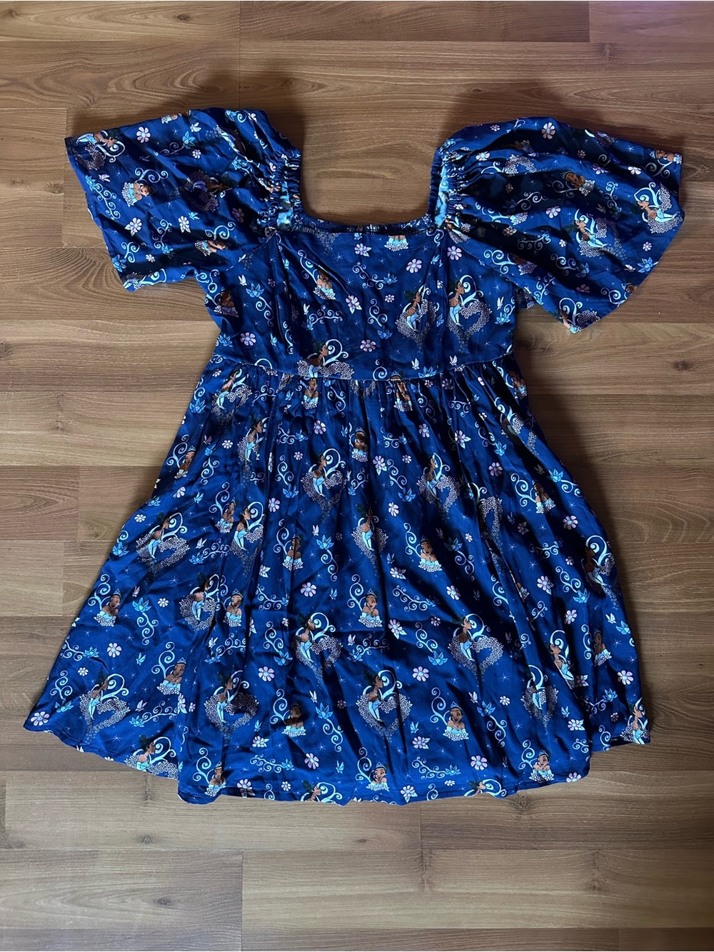 Disney The Princess and the Frog Tiana Midi Dress with Puff Sleeves